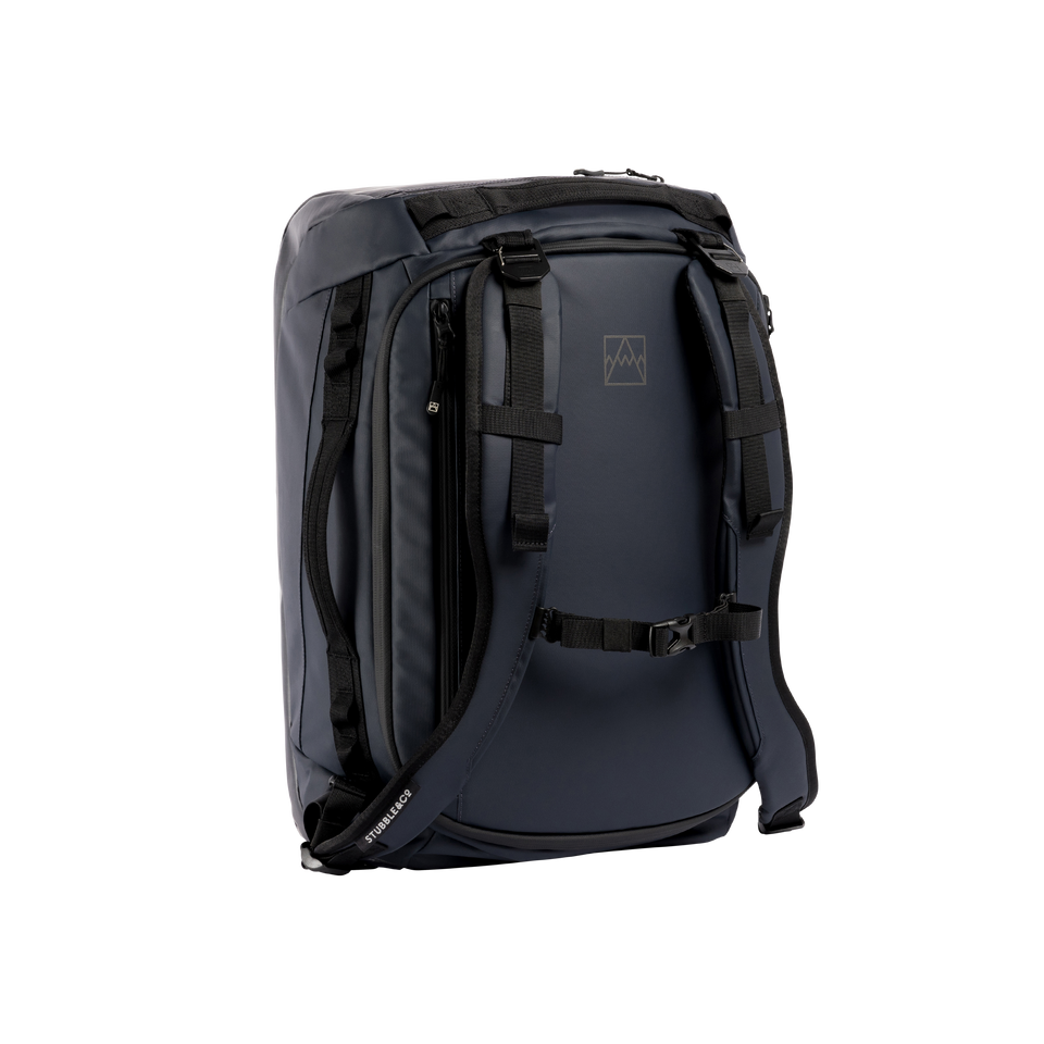 A studio shot of the front and side of a Kit bag 30l as cut out transparent PNG- midnight