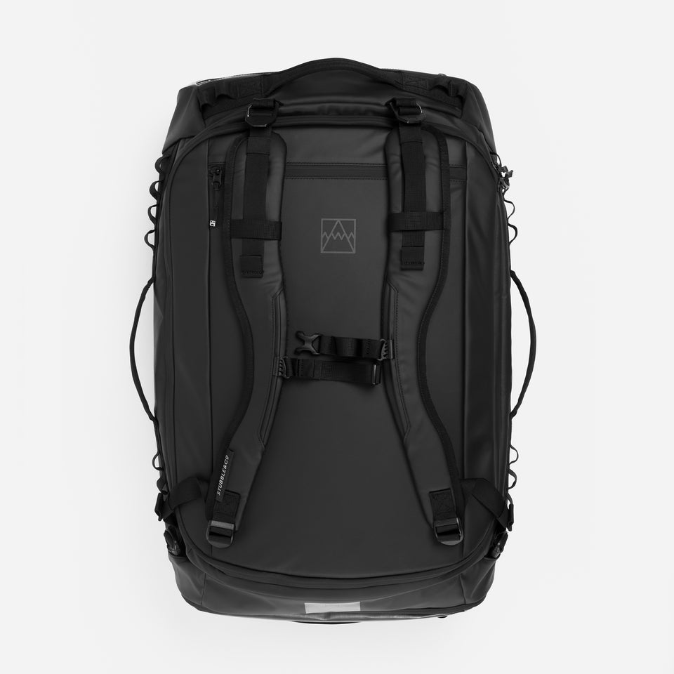 a studio shot of the front of an All Black Kit Bag 65L