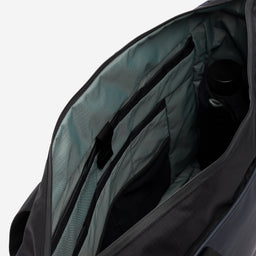 A studio shot of the interior lining and organisation in the Midnight Blue Laptop Tote 20l