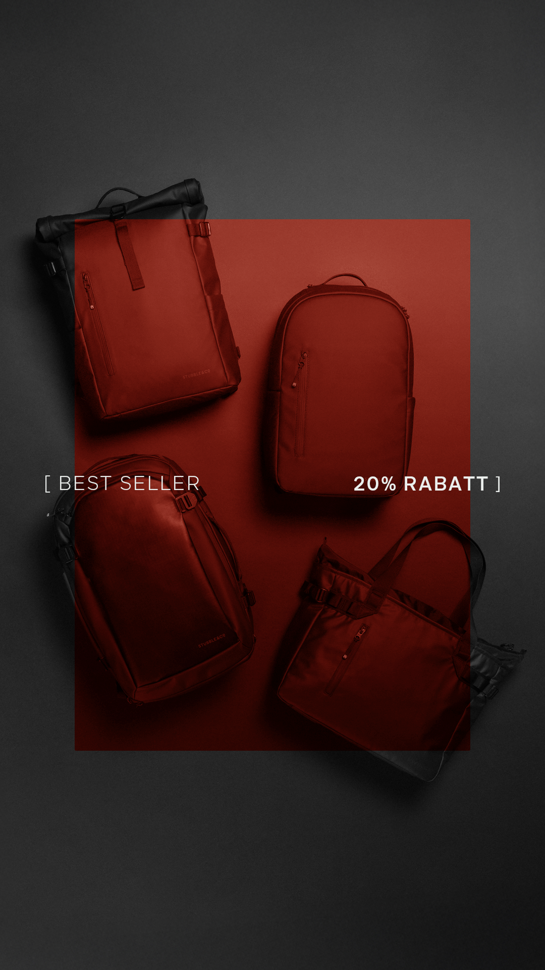 A studio flat lay of Stubble & Co best-sllers on a black background with the Member week creative and offer overlayed in DE