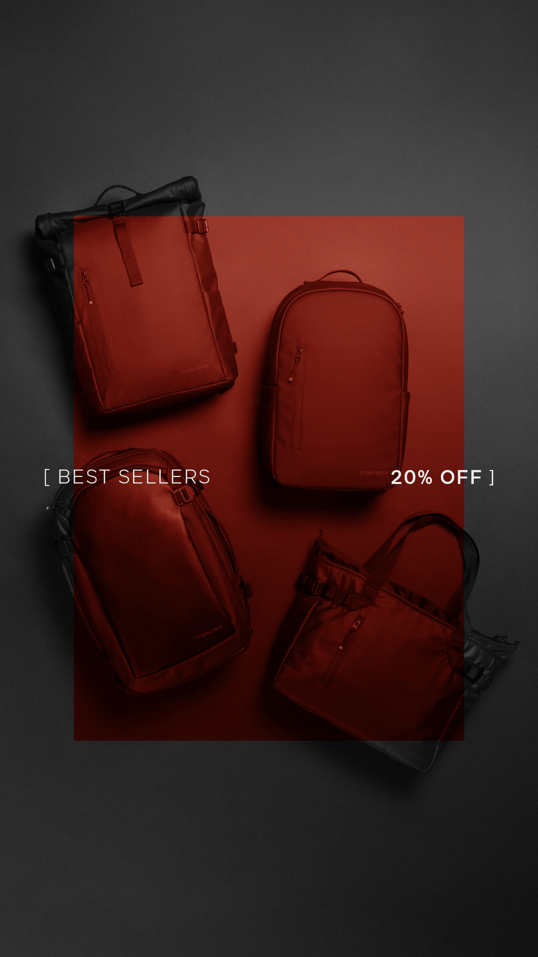 A studio flat lay of Stubble & Co best-sellers on a black background with the Member week creative and offer overlayed 