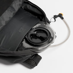 A studio shot of the hydration compartment within the Motion Adventure 38L in Charcoal