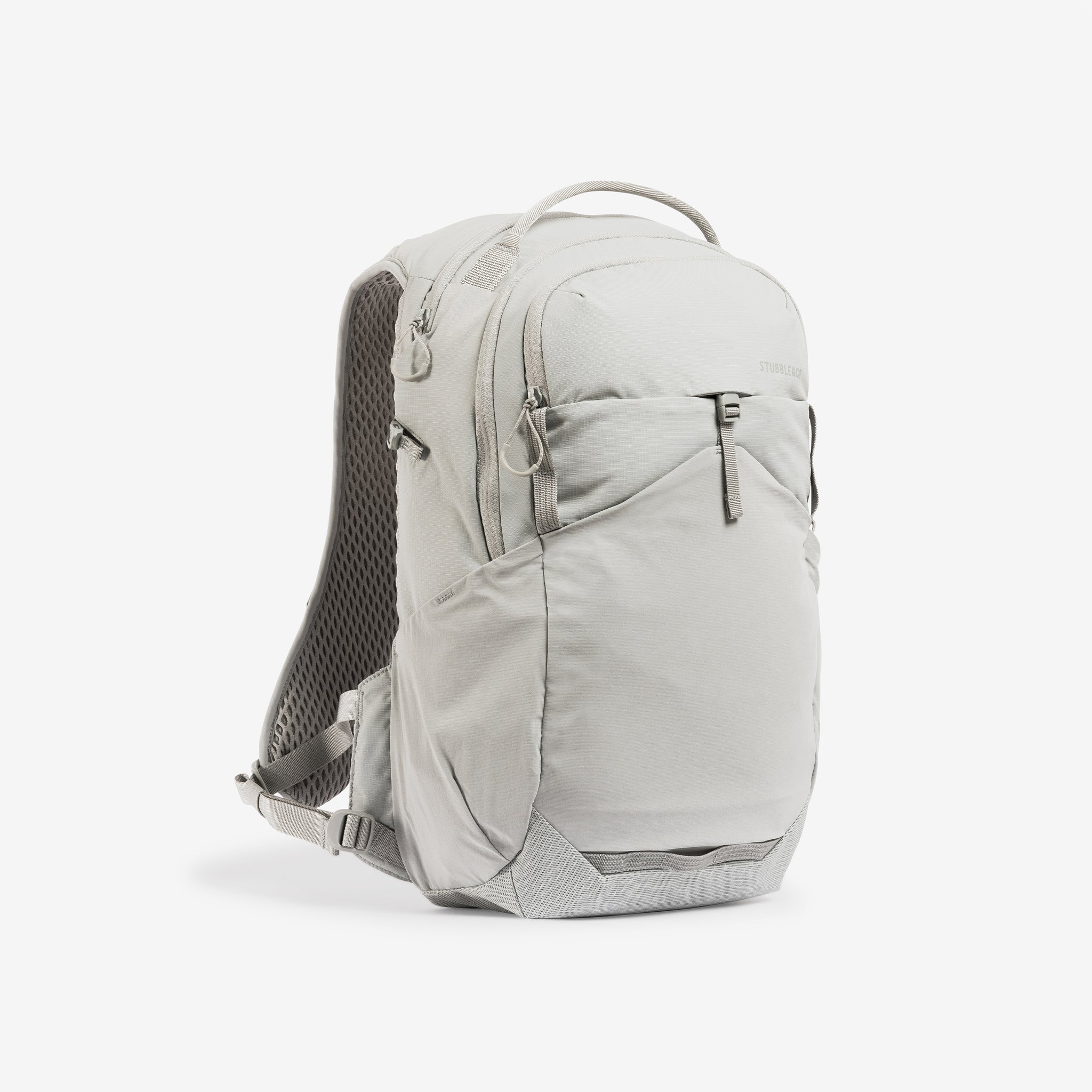 A studio shot of the front and side of the Ash Motion Backpack 20L
