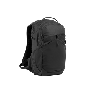 A studio shot of the front and side of an motion backpack 20l as cut out transparent PNG- charcoal