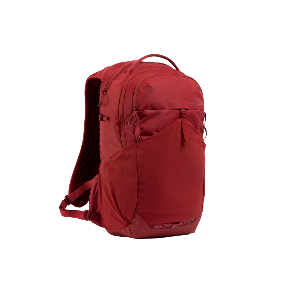 A studio shot of the front and side of an motion backpack 20l as cut out transparent PNG- magma