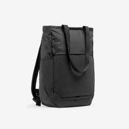 A studio shot of the front and side Charcoal Motion Tote Pack 18L