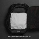 A gif of how the packing cubes fit into other Stubble and Co bag Off-White