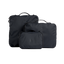 A studio shot of the front and side of a Packing Cube set of 3 as cut out transparent PNG- black