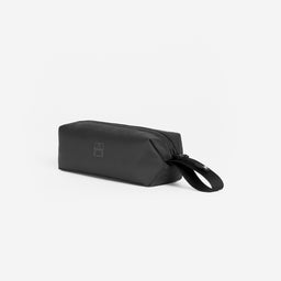 A studio shot of the front and side of the pencil case in All Black