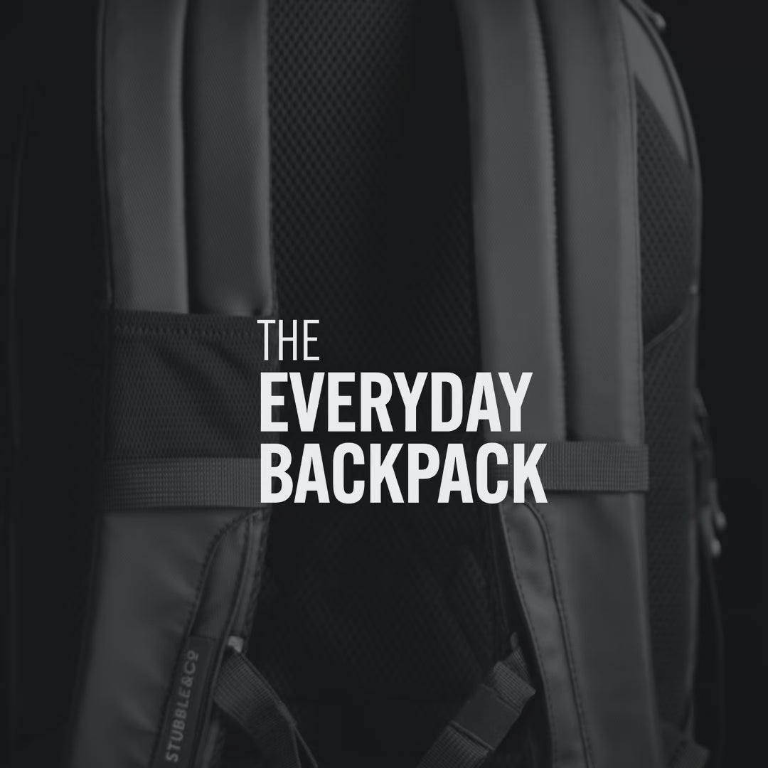 All Black Everyday Backpack benefits and features, the bag also comes in Concrete and Matcha and Midnight Blue
