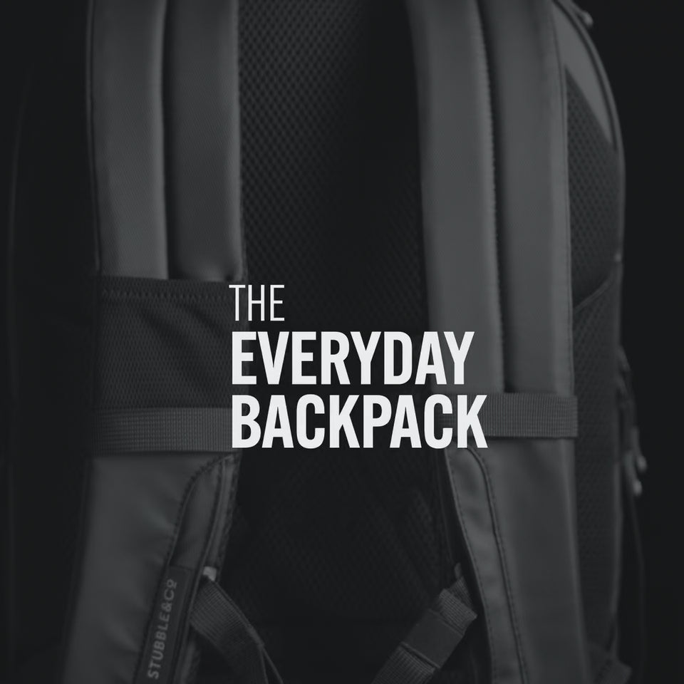 All Black Everyday Backpack benefits and features, the bag also comes in Concrete and Matcha and Midnight Blue