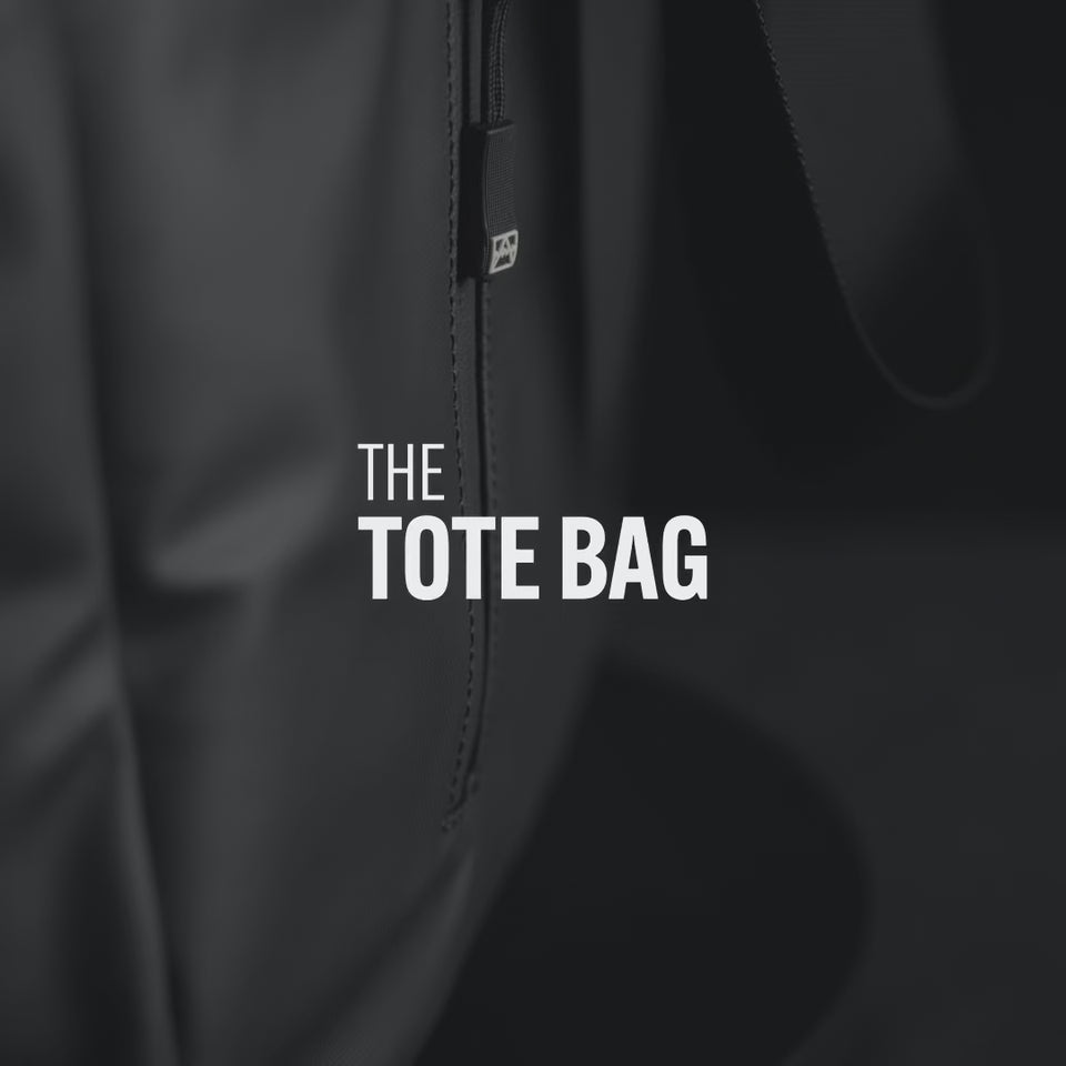 The Tote Bag in All Black, product benefits and features, also in Matcha, Sand and Midnight Blue