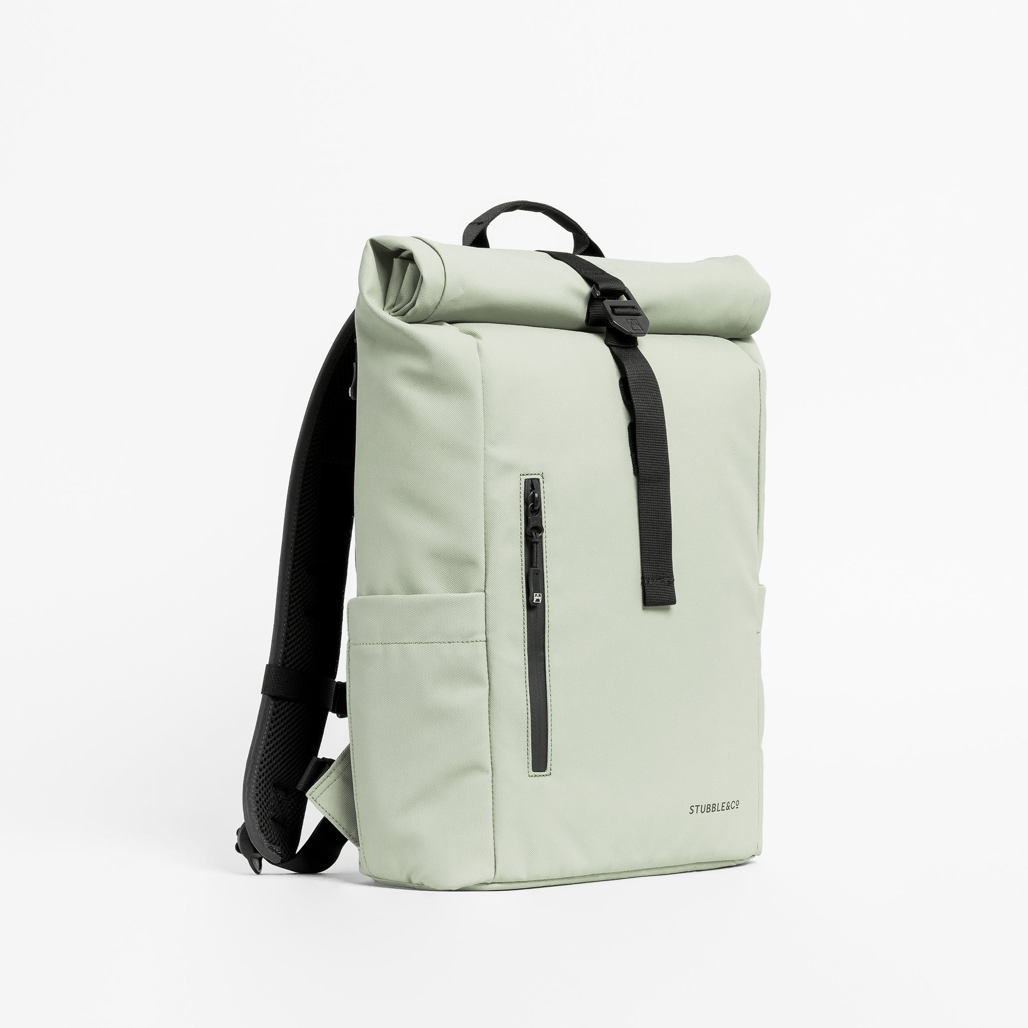 A studio shot of the front and side of the Roll Top 15L in Soft Mint
