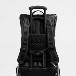 A studio shot of the luggage sleeve on the Roll Top 15L in All Black