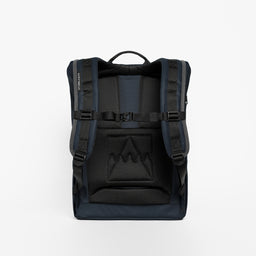 A studio shot of the back panel on a Roll Top 15L in Midnight Blue