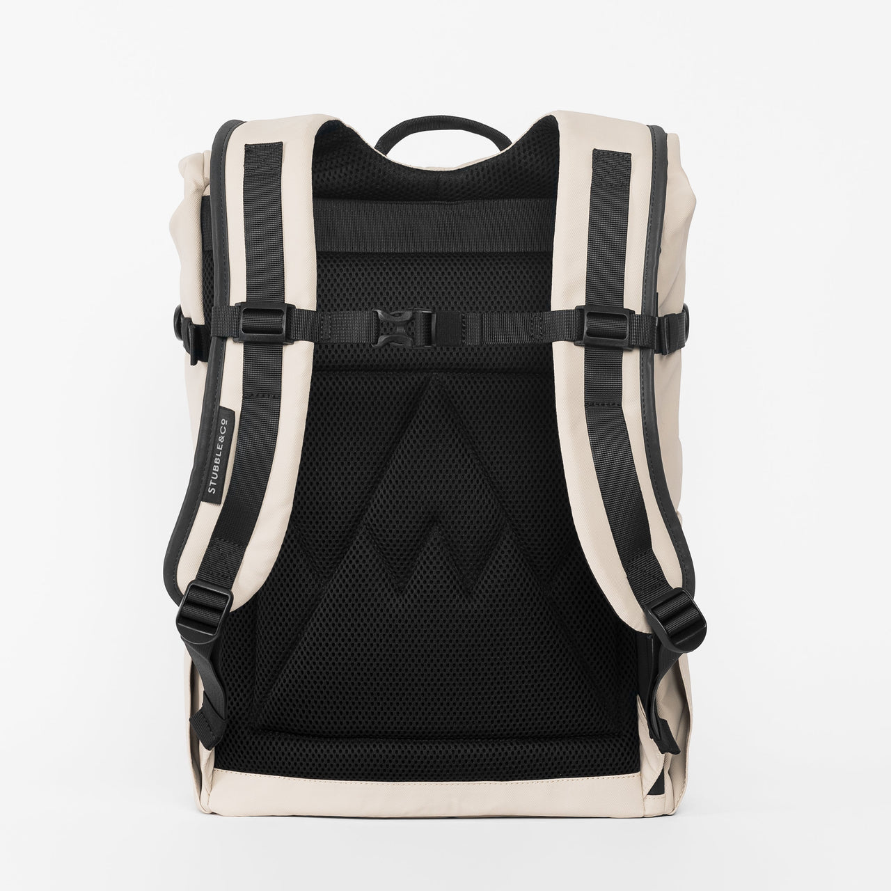 a studio shot of the back panel on a roll top in Sand