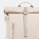 A close up of the g-hook and roll on the Roll Top 20L in Tonal Sand