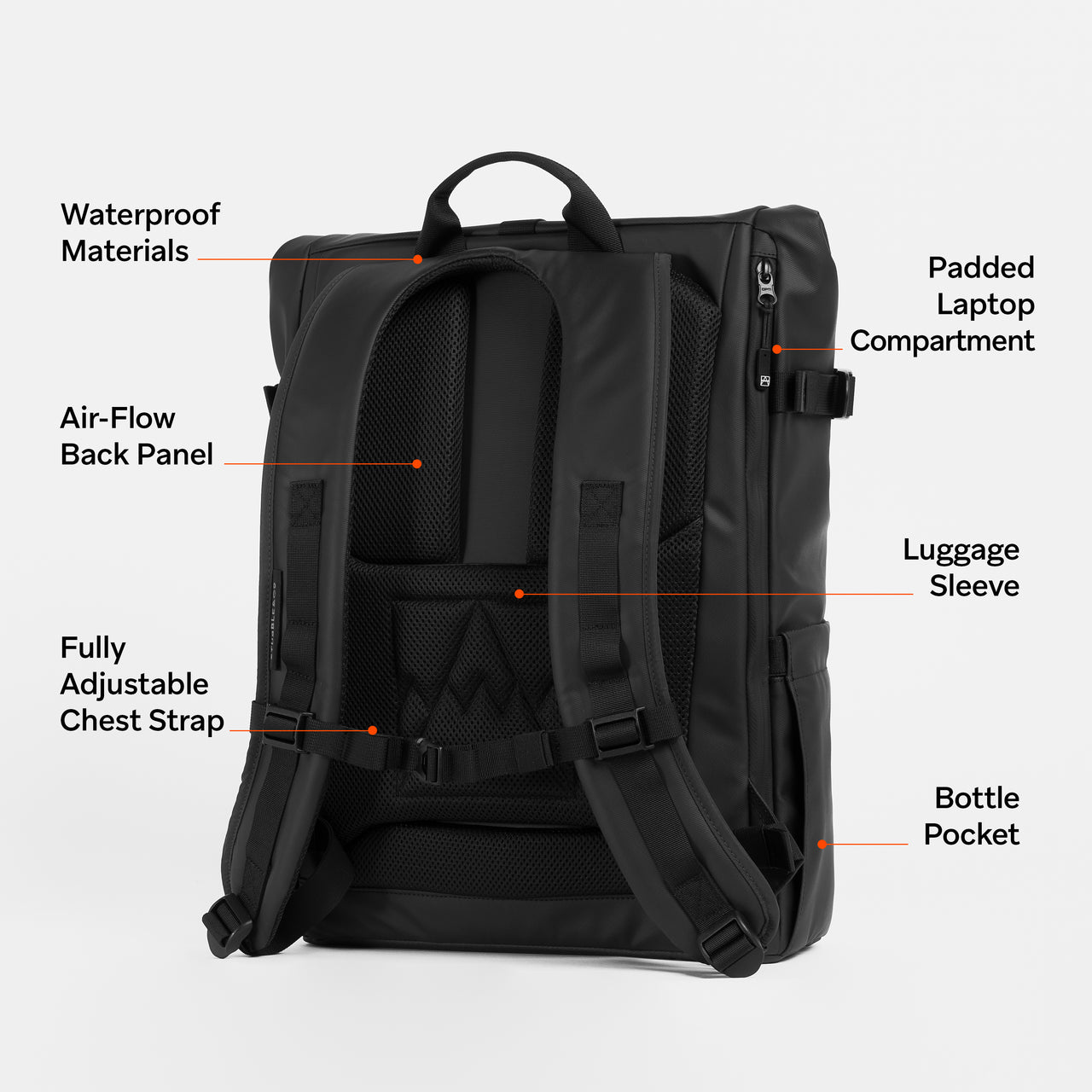 backpack with trolley sleeve laptop Noir 24L | Backpack for Daily Use & Office Suede Leather for the Modern Professional Large CapacitySpacious design with multiple compartments HEAD Waterproof Laptop Backpack for