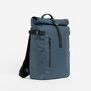 Front view of The Roll Top 20L backpack in Tasmin Blue