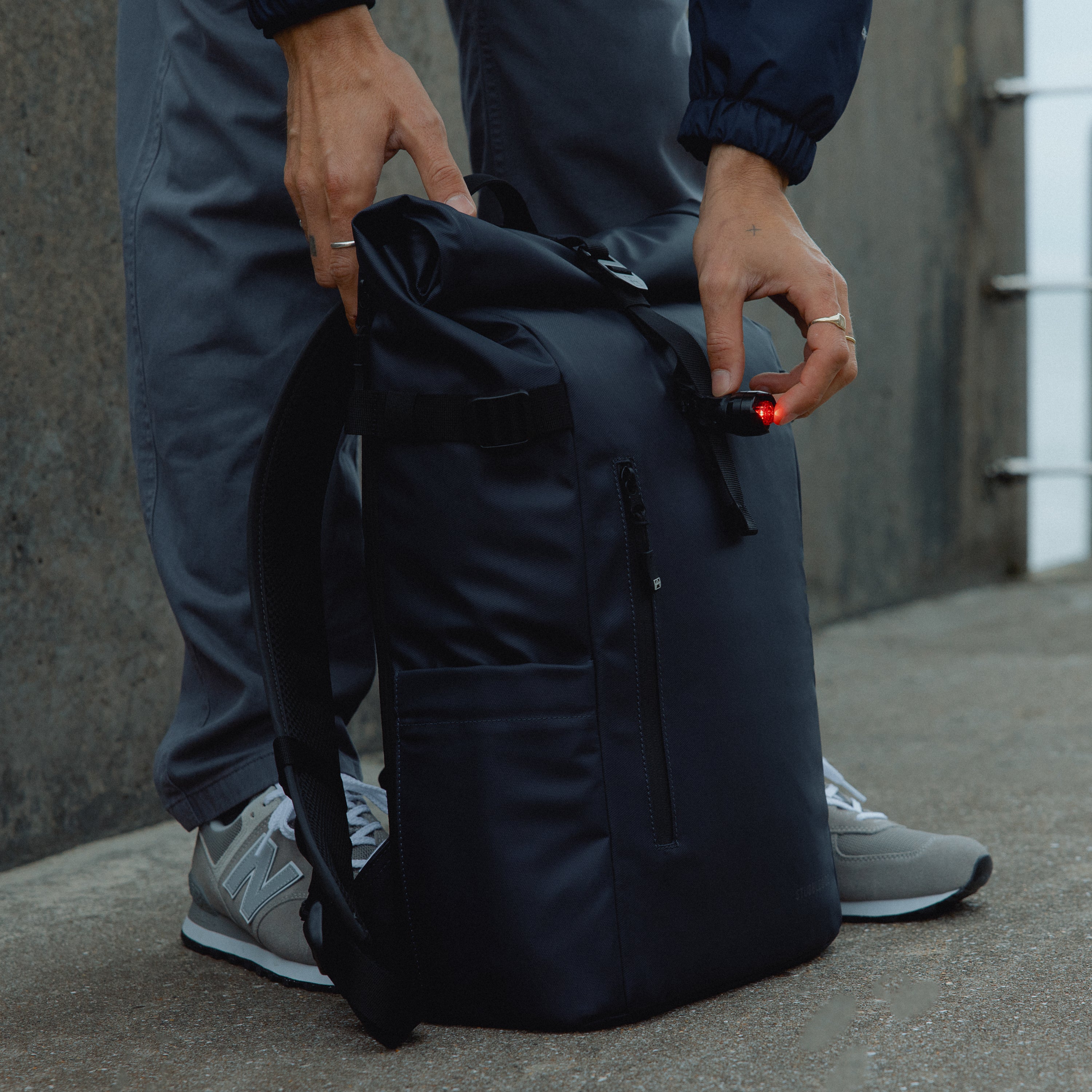 The Roll Top 20L Backpack Waterproof Materials Laptop Pocket