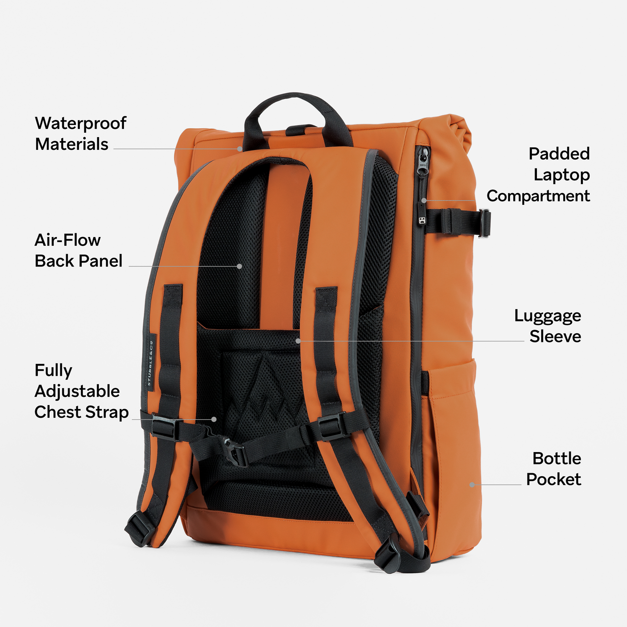 The Roll Top 20L Backpack: Waterproof Materials & Laptop Pocket
