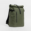 A  studio shot of the Roll Top 30l in Urban Green showing the side and front
