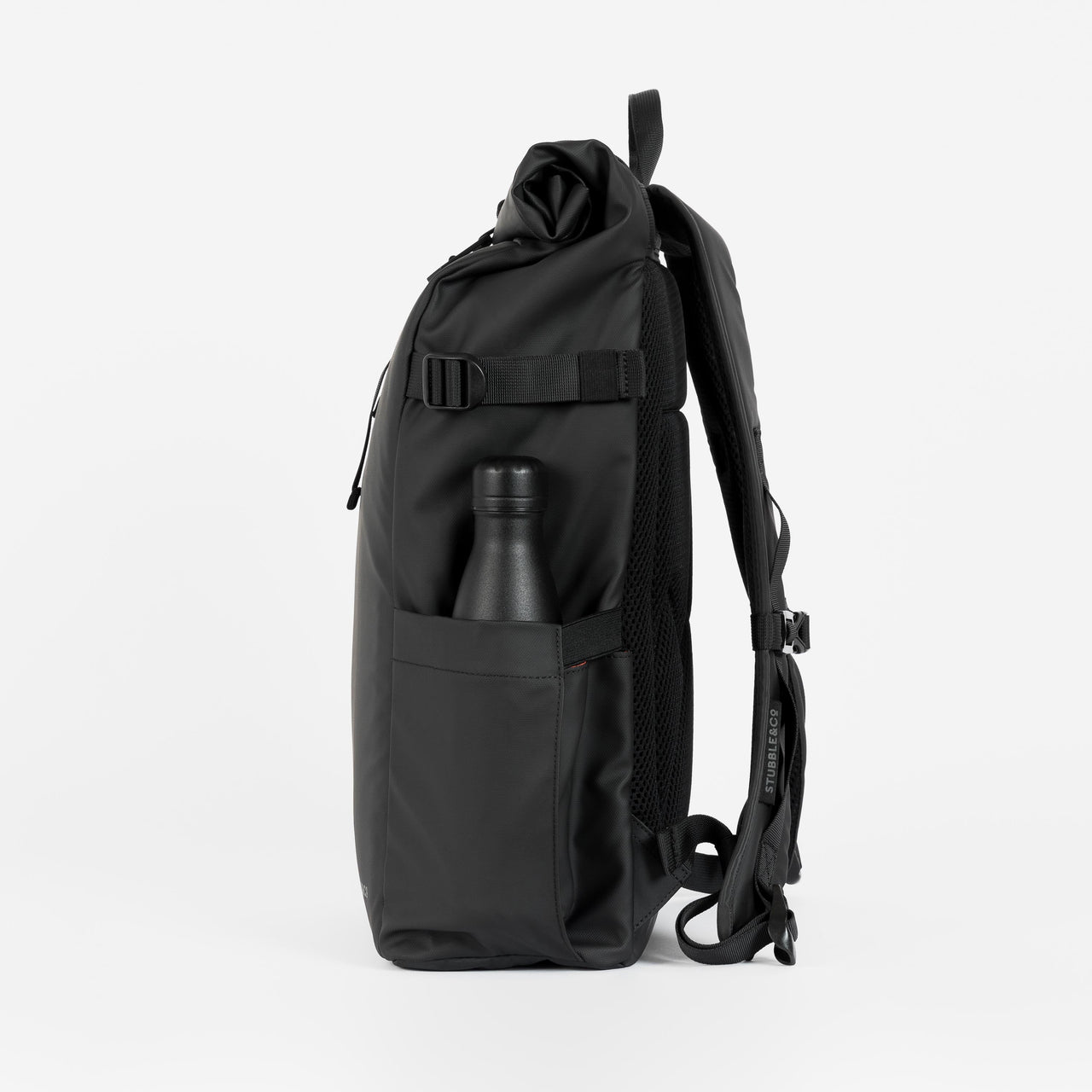Roll Top backpack in All Black