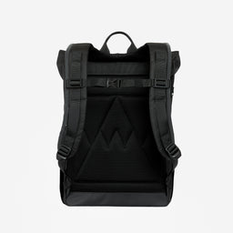 a studio shot of the back panel of an All Black roll top mini