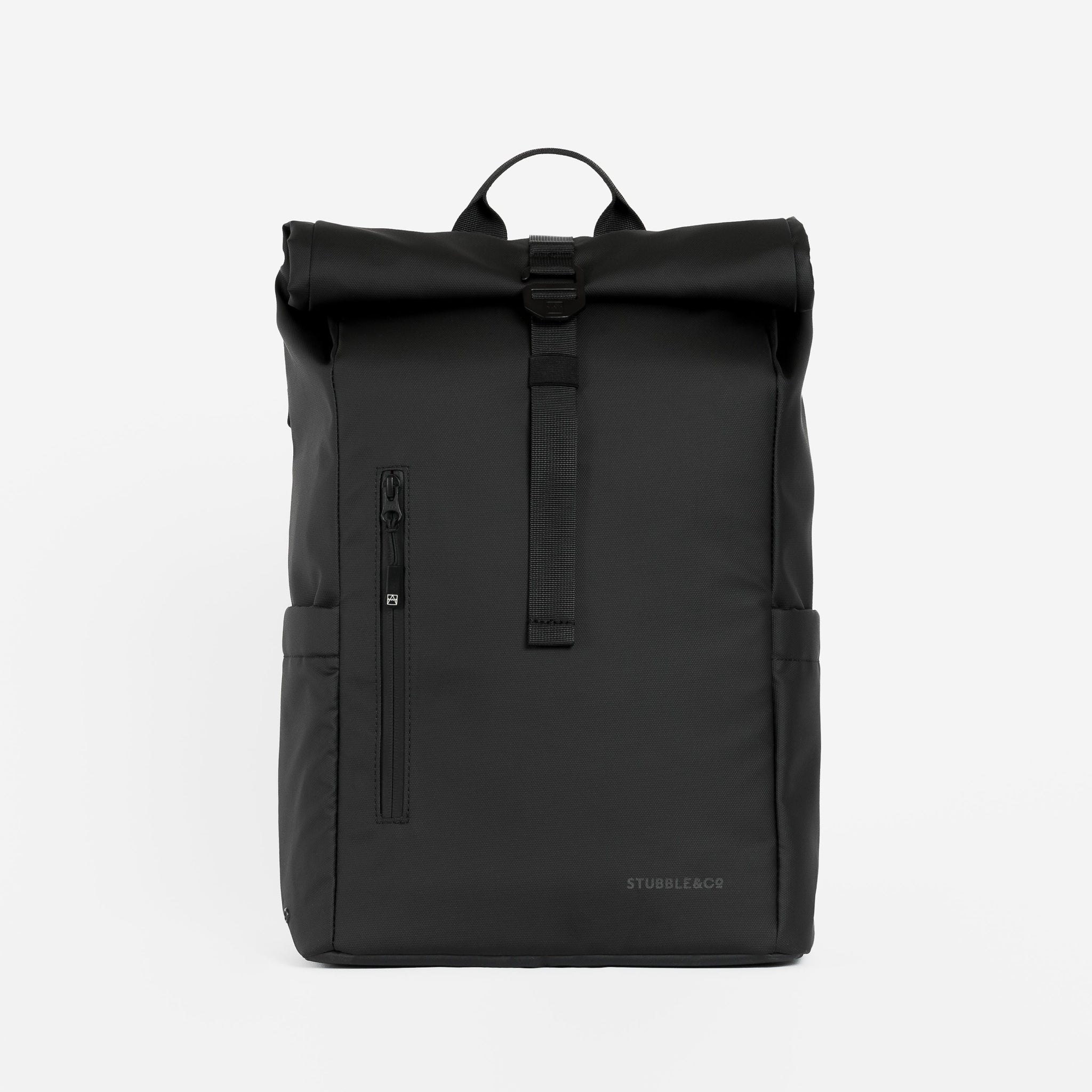 a studio shot of the front of an All Black roll top mini