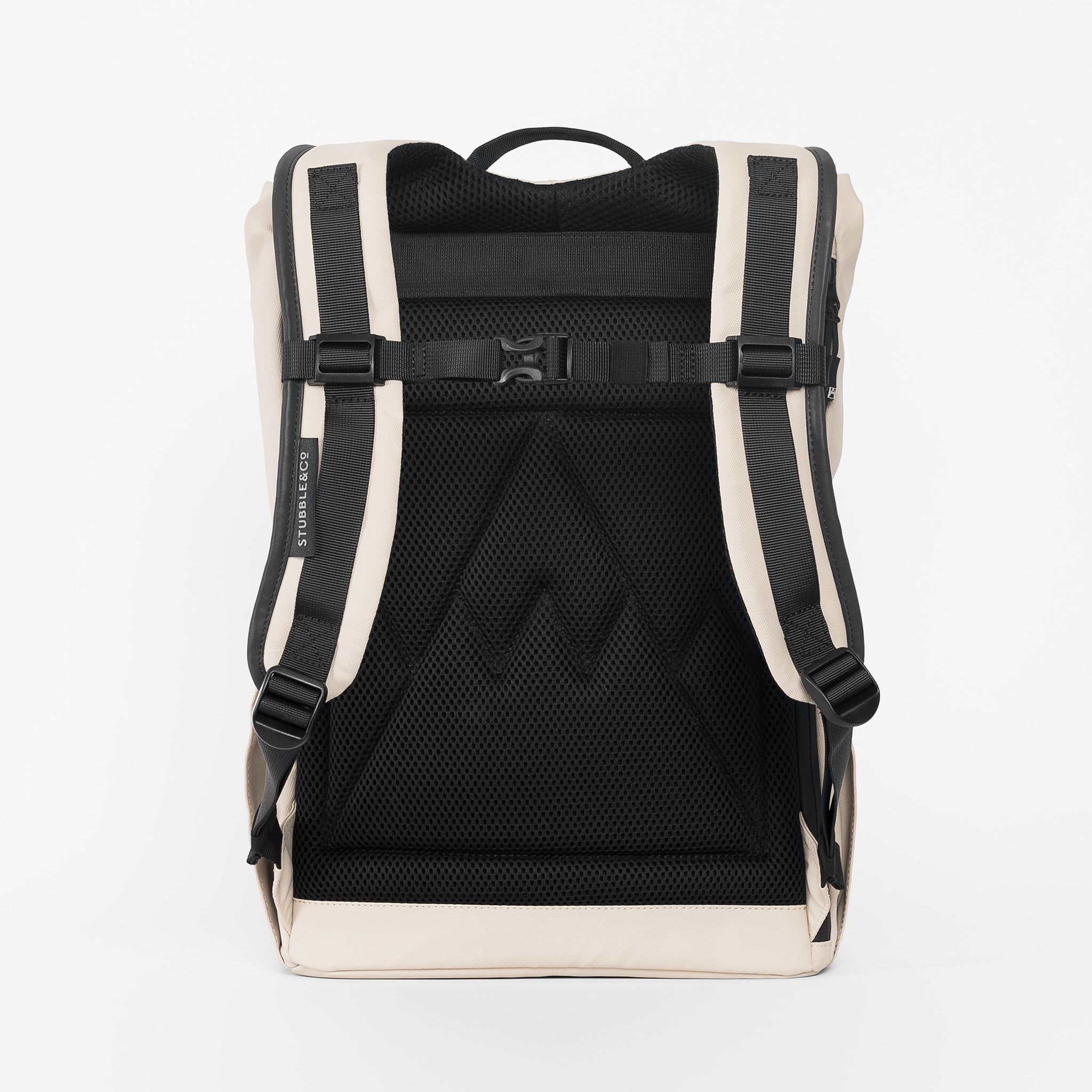 a studio shot of the back panel of the Sand roll top mini