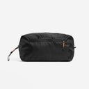A studio shot of the back and back zip of the shoe bag in All Black