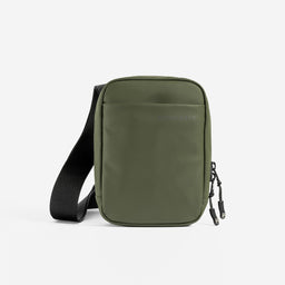a studio shot of the front of an Urban Green shoulder bag