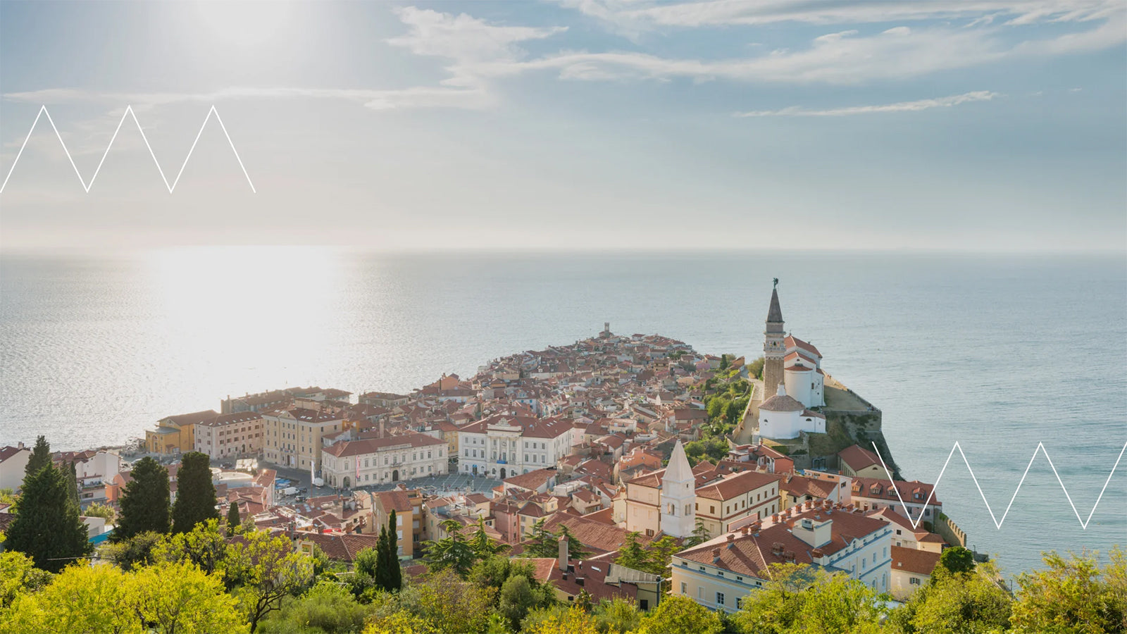 A shot of a city in Slovenia