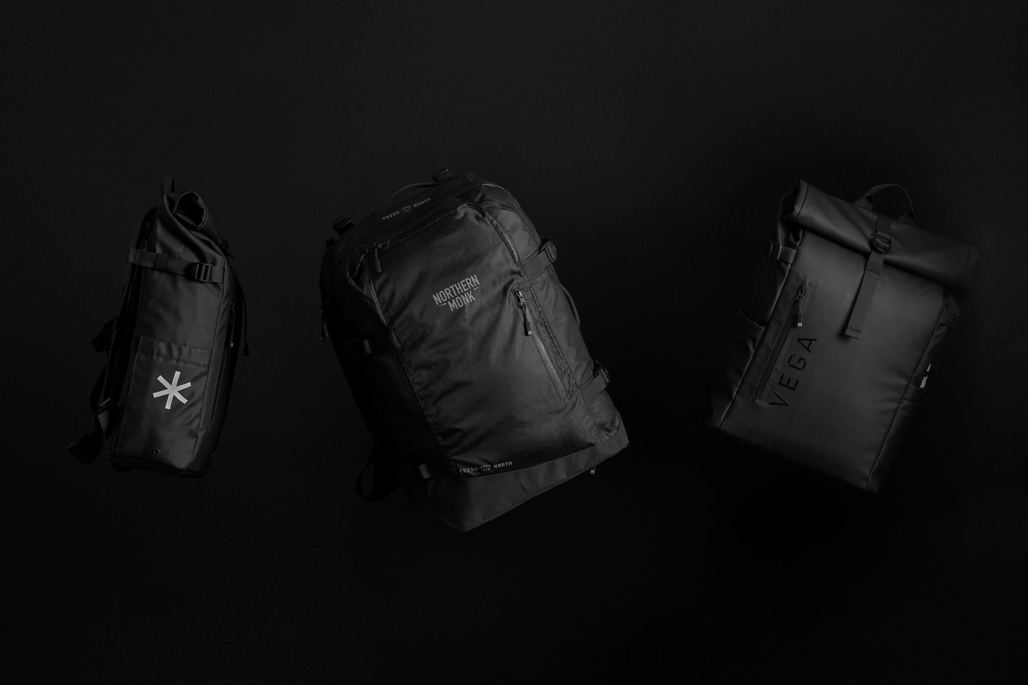 Black backpacks with Co Branded logos
