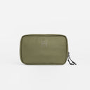 A studio shot of the front of the tech bag in Urban Green