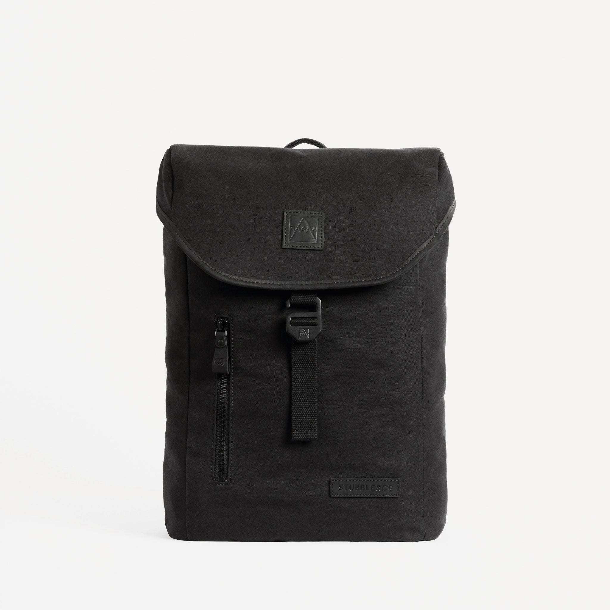 The Backpack Mini in All Black front view
