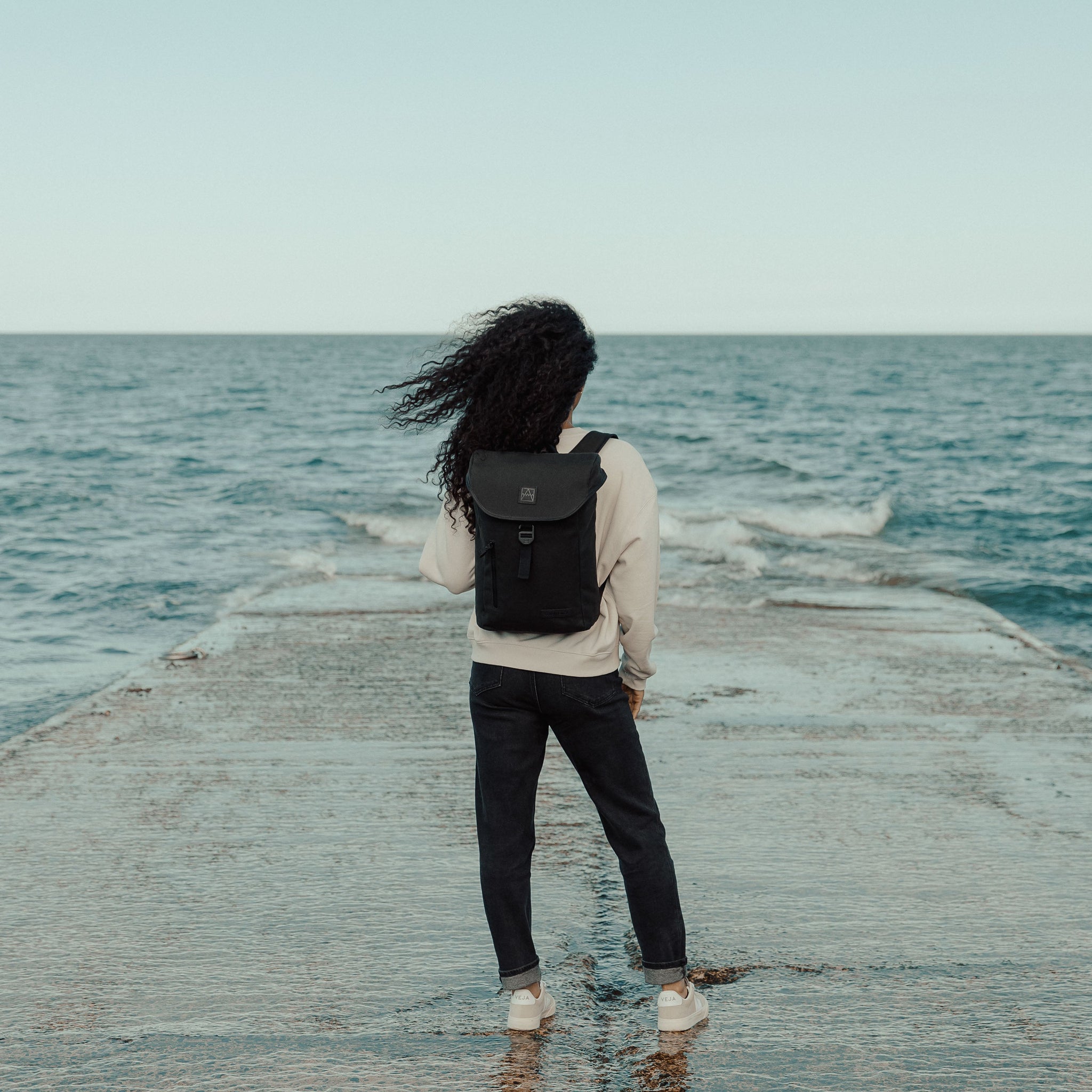 Women wearing The Backpack Mini in All Black