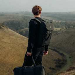 Man wearing The Backpack in Pirate grey