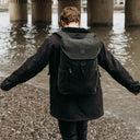 Man wearing The Backpack in Pirate grey