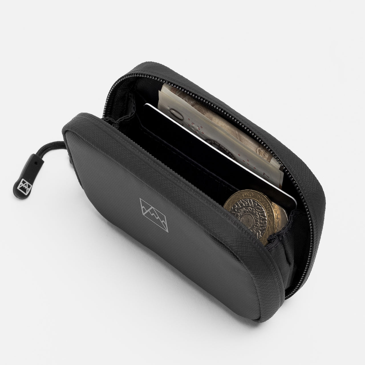 A studio shot of the interior of the wallet in All Black