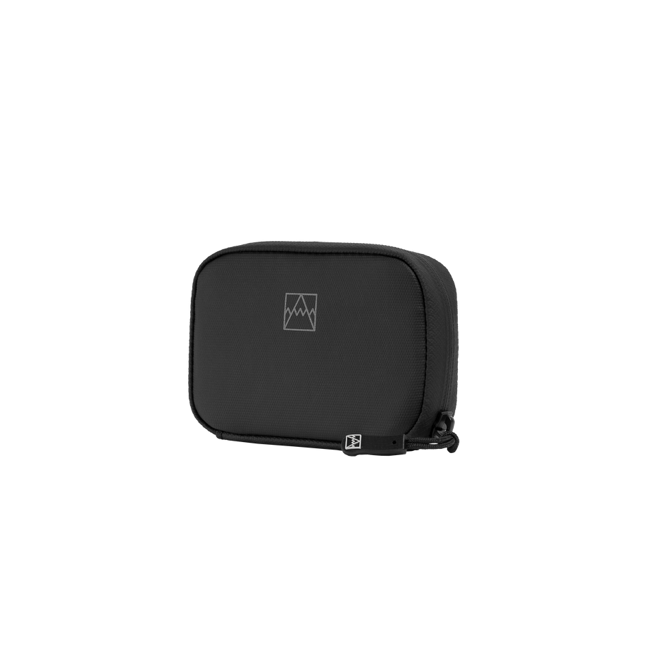 A studio shot of the front and side of a wallet  as cut out transparent PNG- black