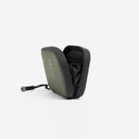 A studio shot of the end of the Wallet in Urban Green