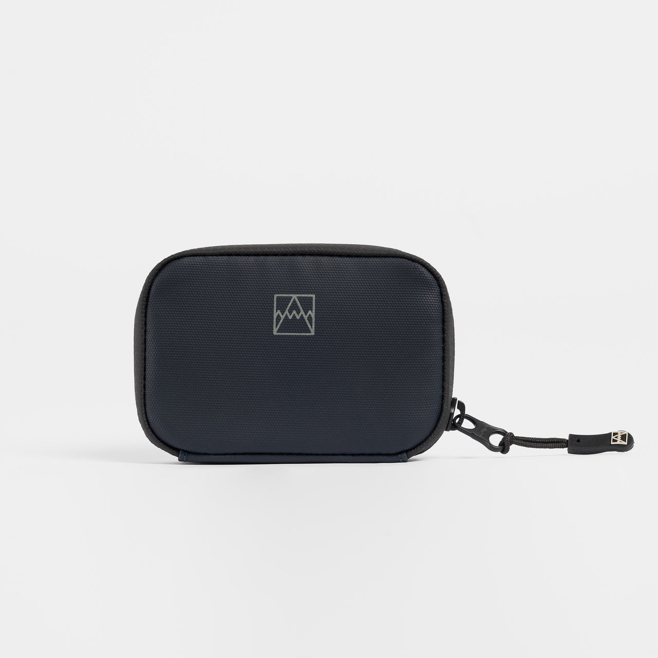 A studio shot of the front of the wallet in Midnight Blue