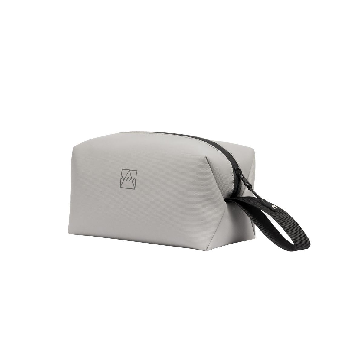 Concrete Wash Bag with a black zip and carry strap.