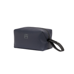 Midnight Blue Wash Bag with a black zip and carry strap.