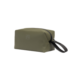 Urban Green Wash Bag with a black zip and carry strap.