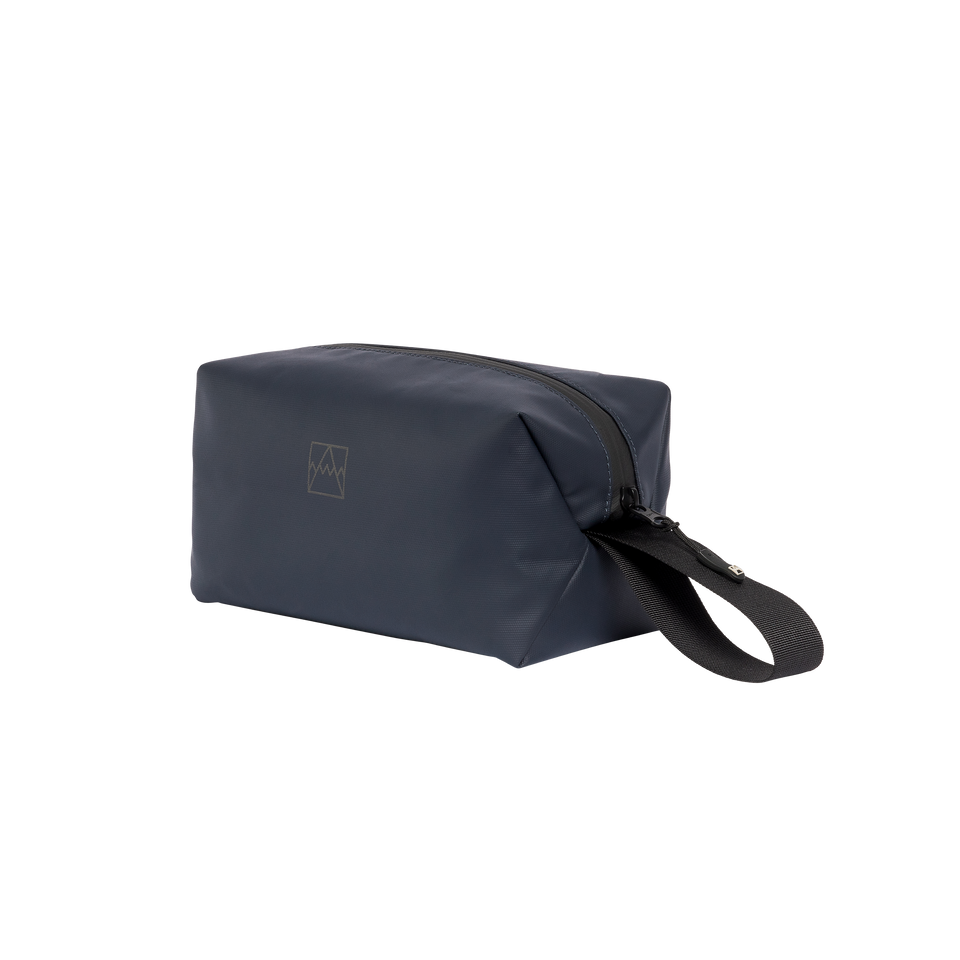 A studio shot of the front and side of a Wash Bag as cut out transparent PNG- midnight