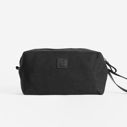 Wash Bag in All Black side view