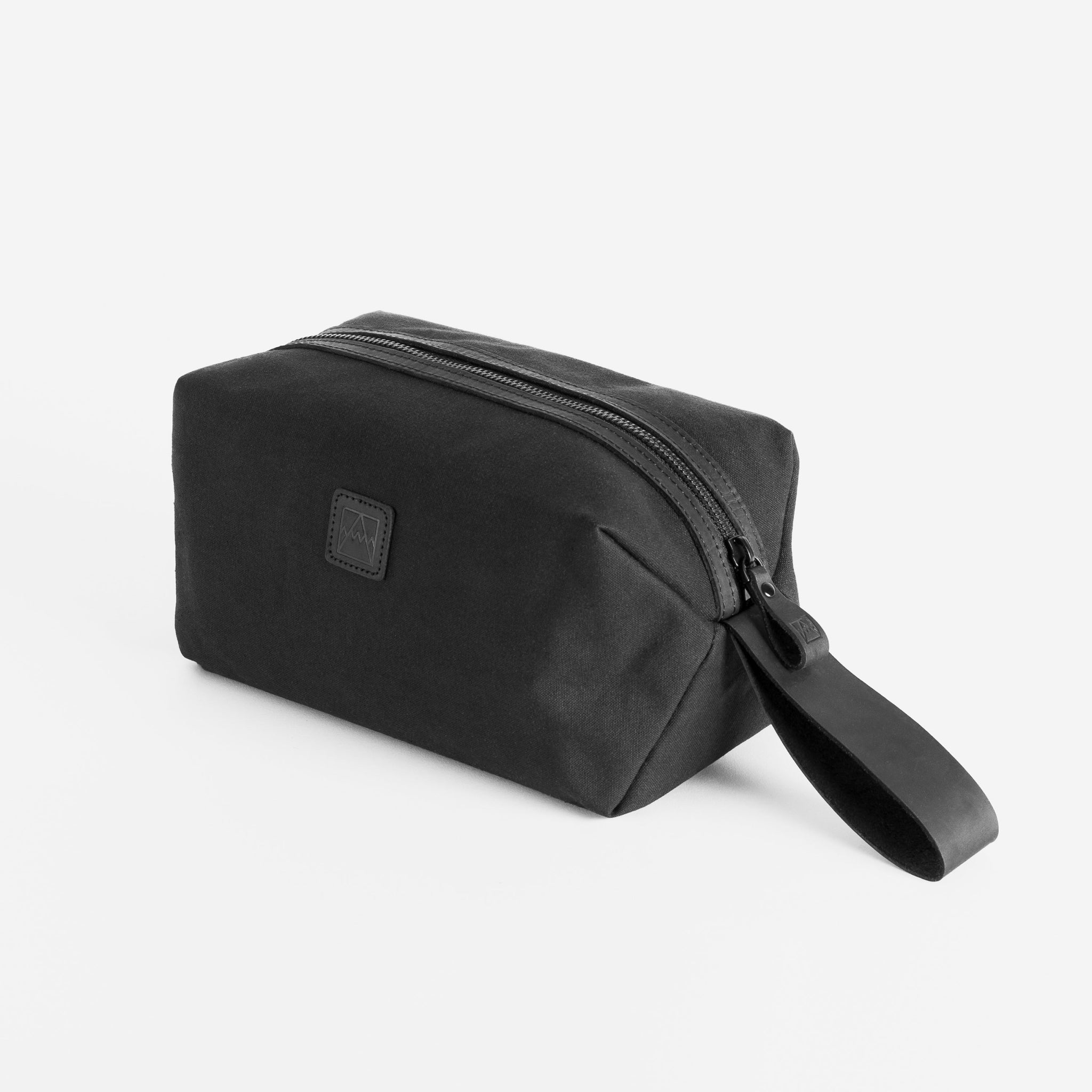 Wash Bag in All Black side view