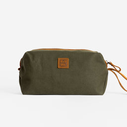 Wash Bag in Olive front view